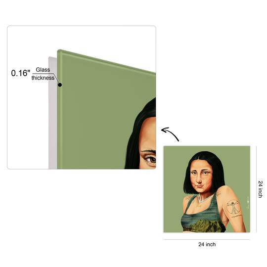 Empire Art Direct Hipstory™ 24" x 24" Hip Mona Lisa Frameless Free Floating Printed Tempered Glass Wall Art